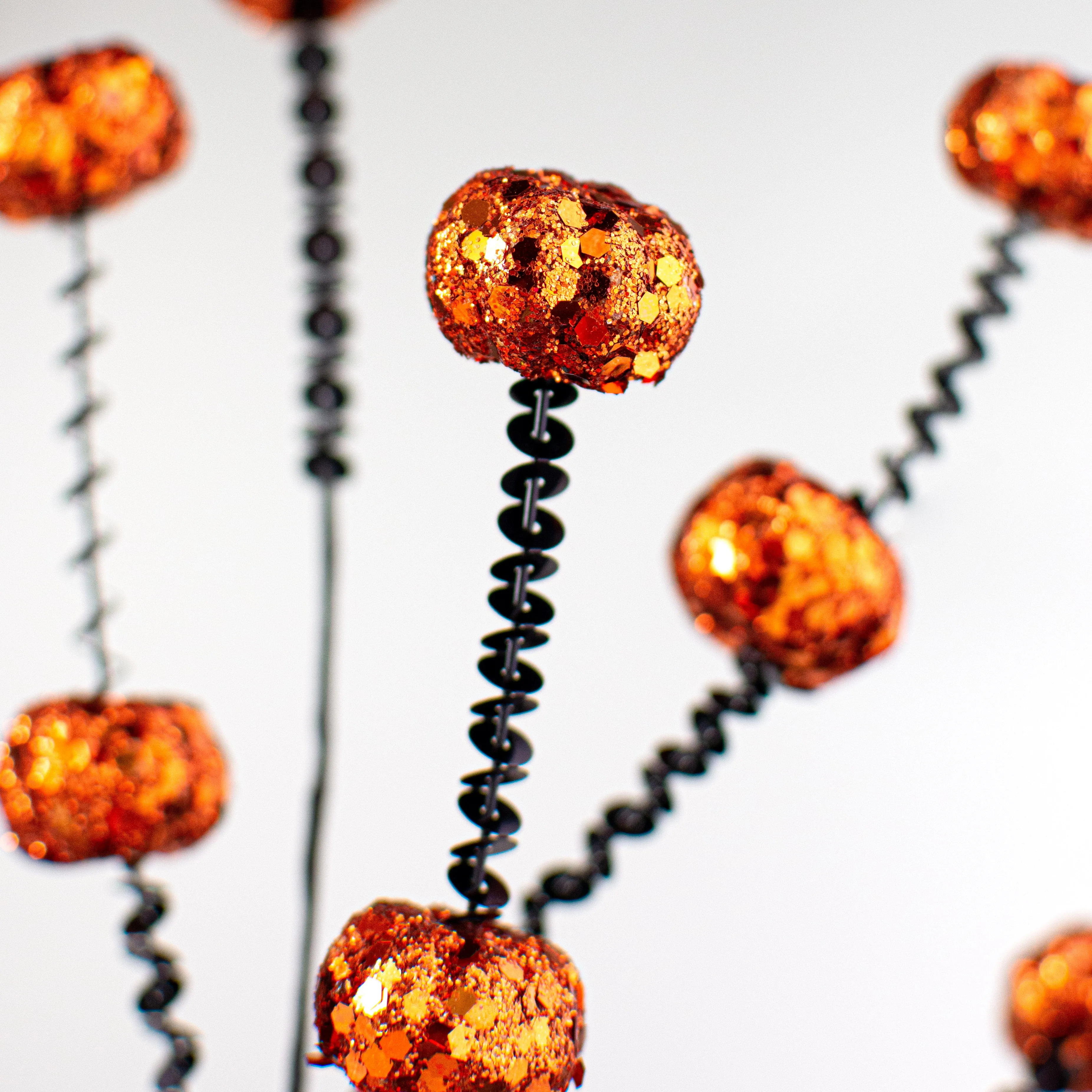 24" Glitter Mini Pumpkin Sequin Spray