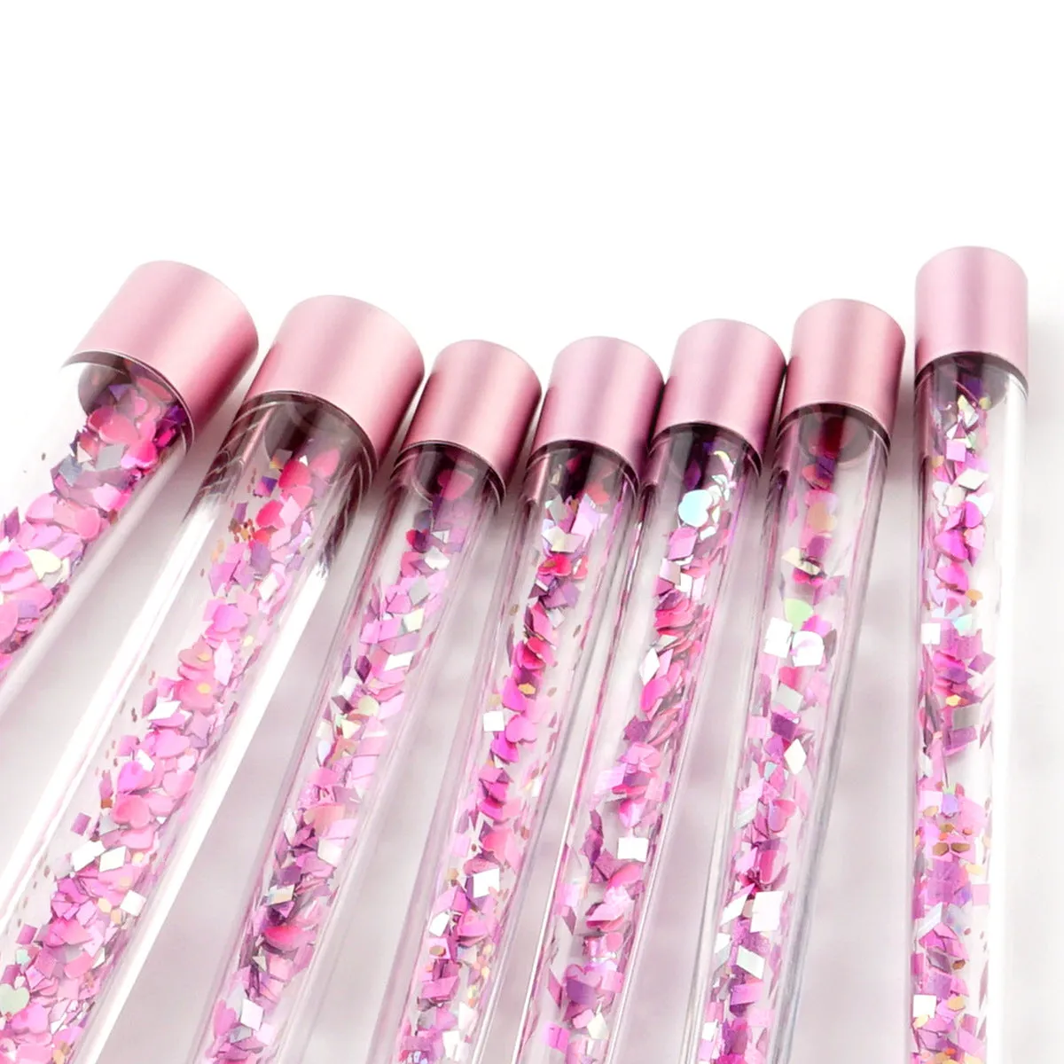 7pc Pink Glitter Makeup Brushes