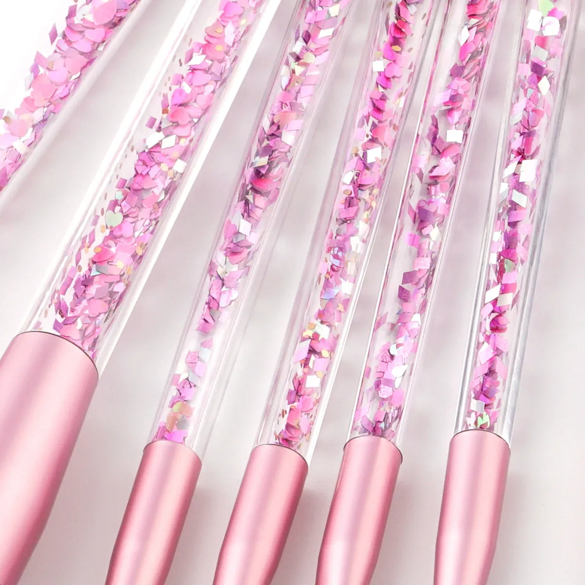 7pc Pink Glitter Makeup Brushes