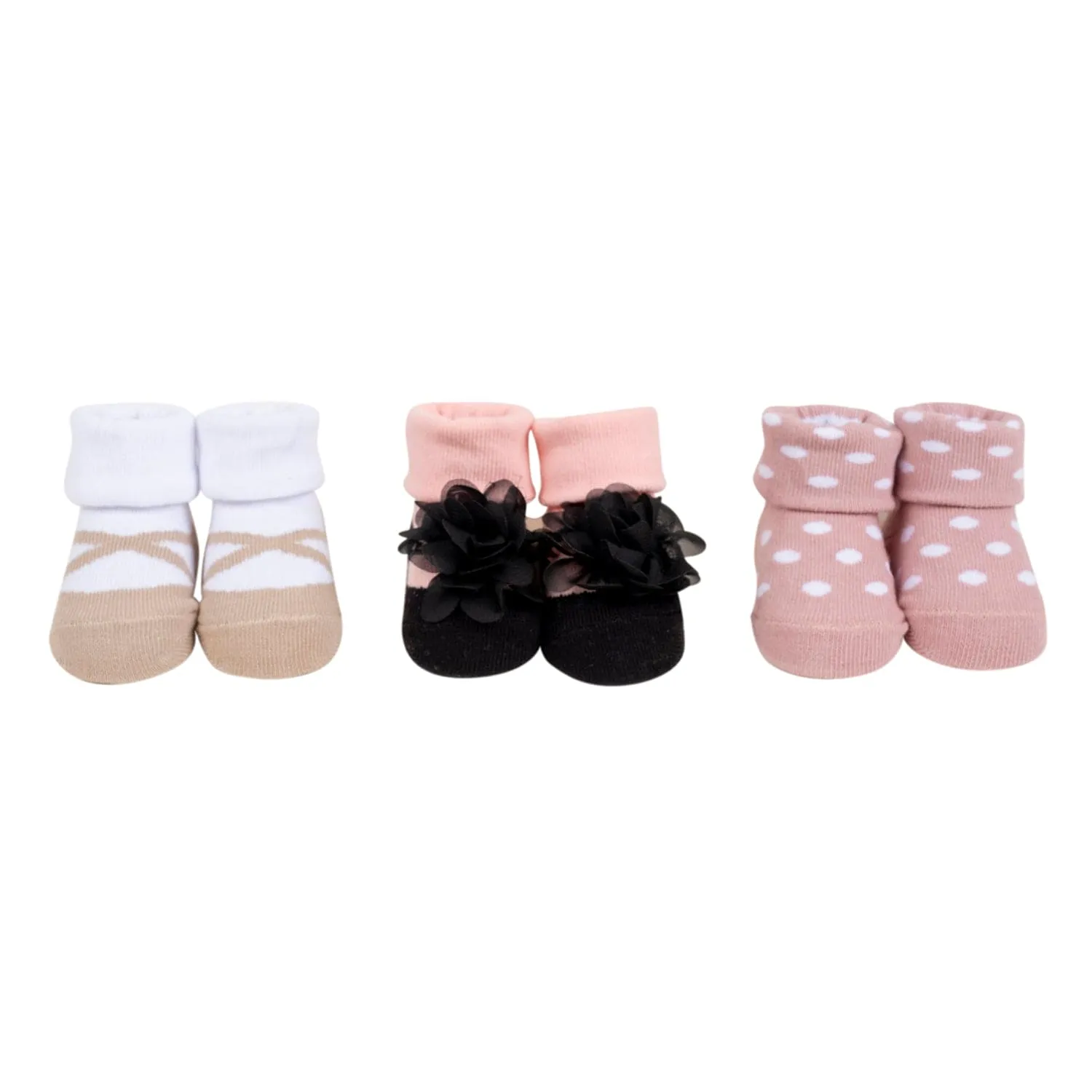 Baby Moo Pretty Bow Infant Girl 6-Piece Gift Hairband And Socks Set - Pink