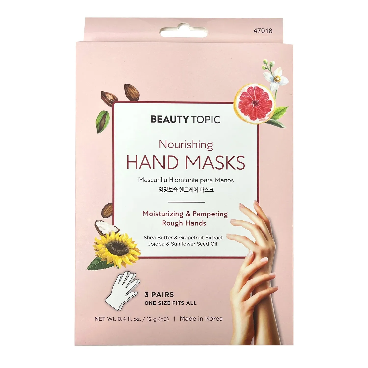 Beauty Topic Nourishing Hand Masks Shea Butter & Grapefruit 3 Pairs