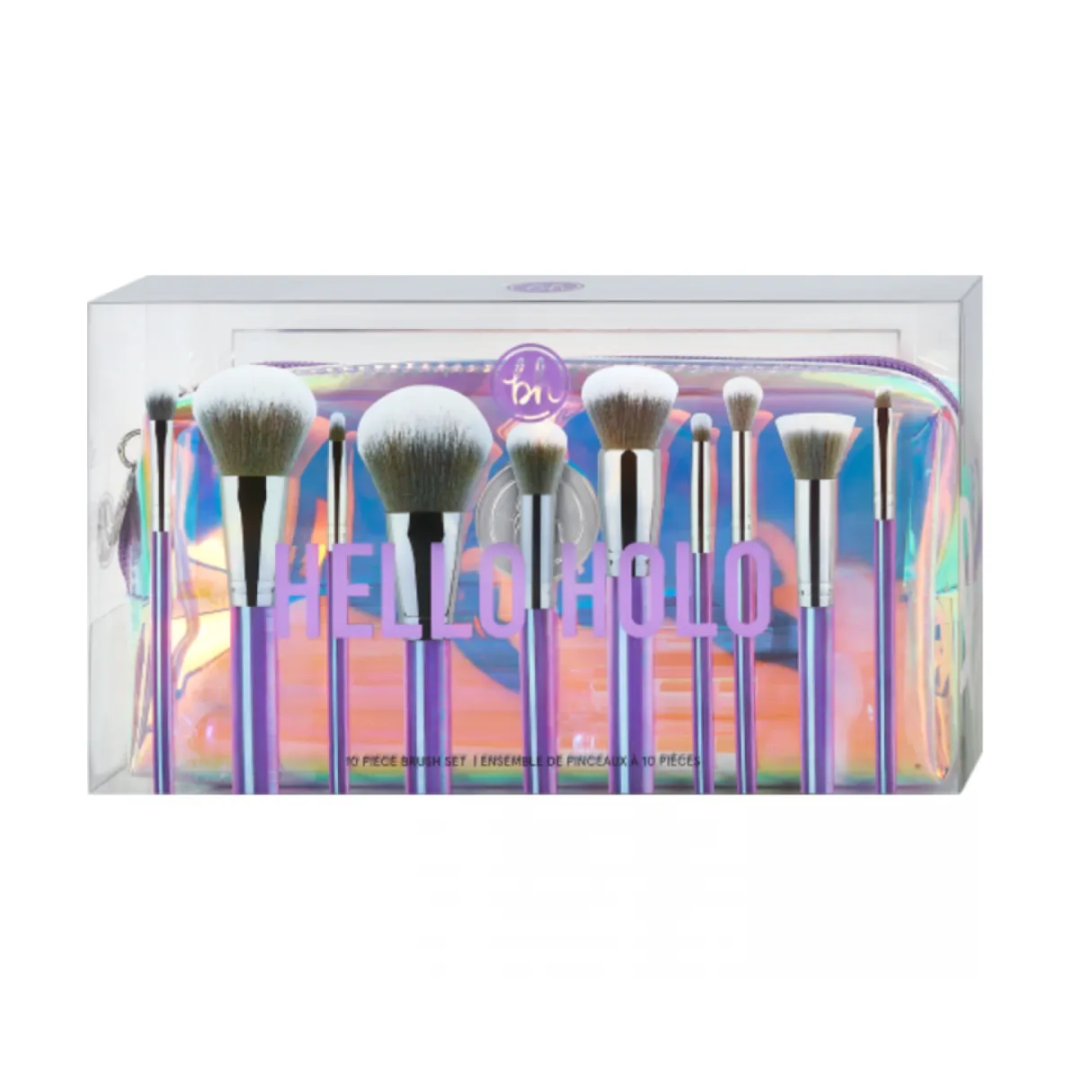 BH Cosmetics Hello Holo 10 Piece Brush   Pouch Set