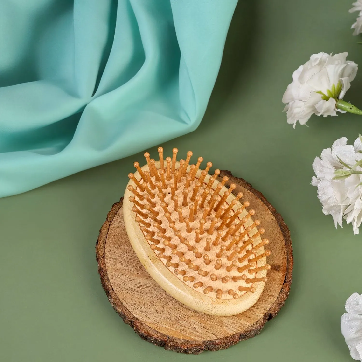 Careberry's Bamboo Bliss Mini Hairbrush | Detangling Brush