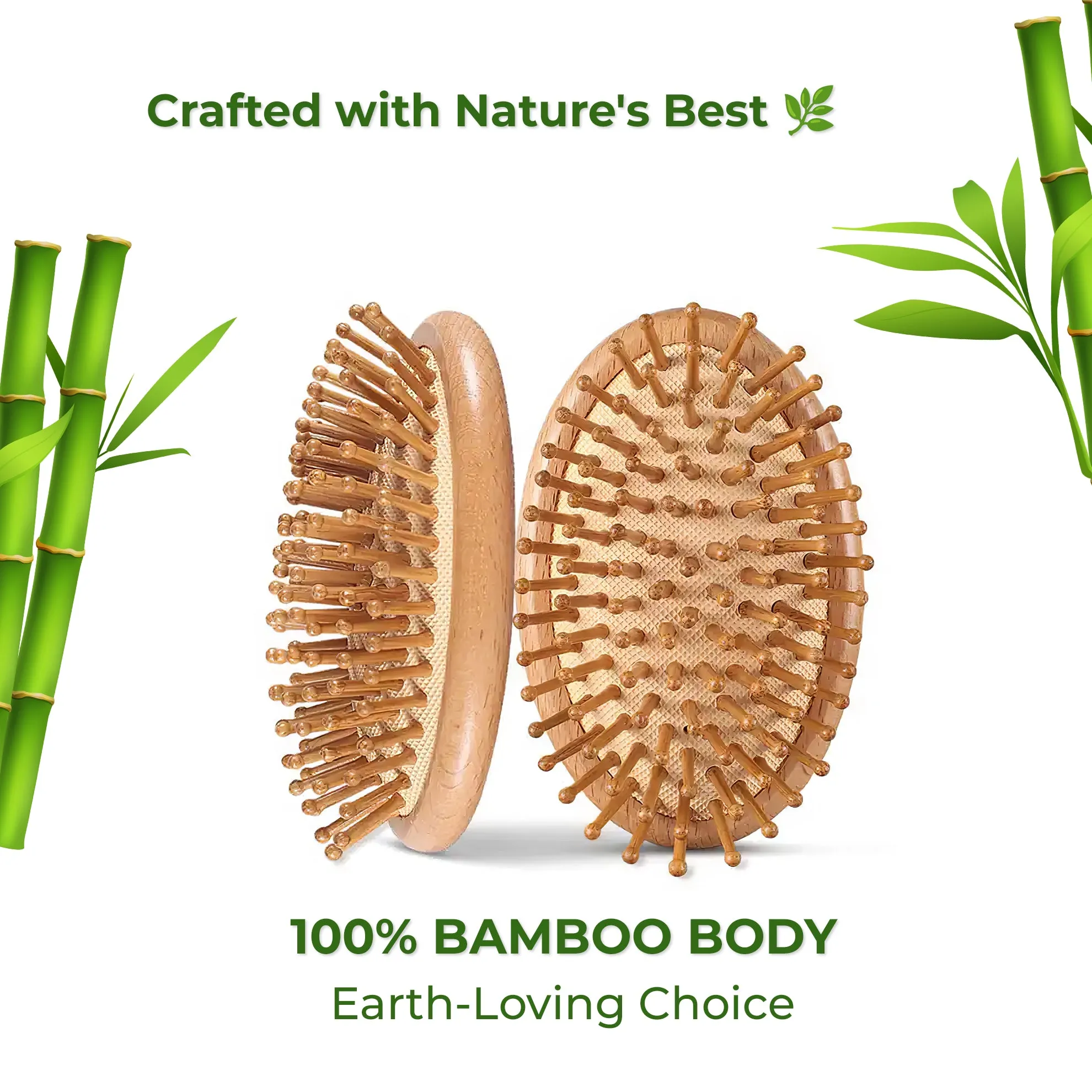 Careberry's Bamboo Bliss Mini Hairbrush | Detangling Brush