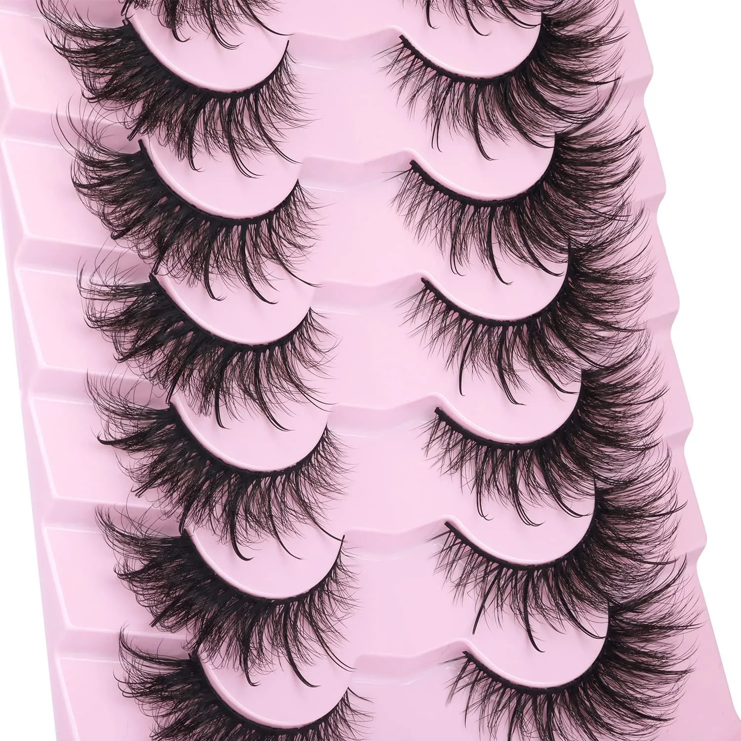 Fluffy Cat Eye Faux Mink Lashes - 6D Volume Wispy Extensions for a Natural Look