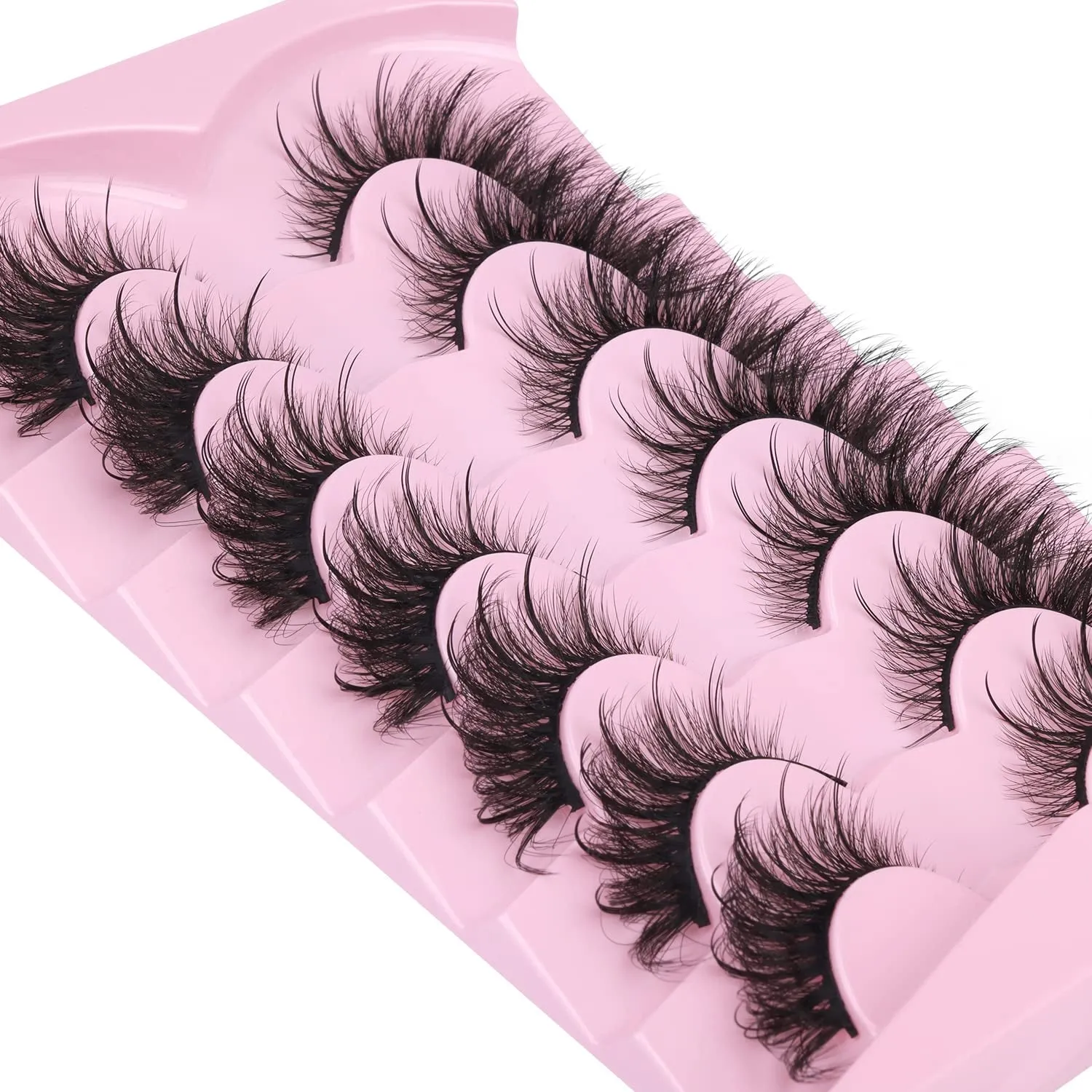 Fluffy Cat Eye Faux Mink Lashes - 6D Volume Wispy Extensions for a Natural Look