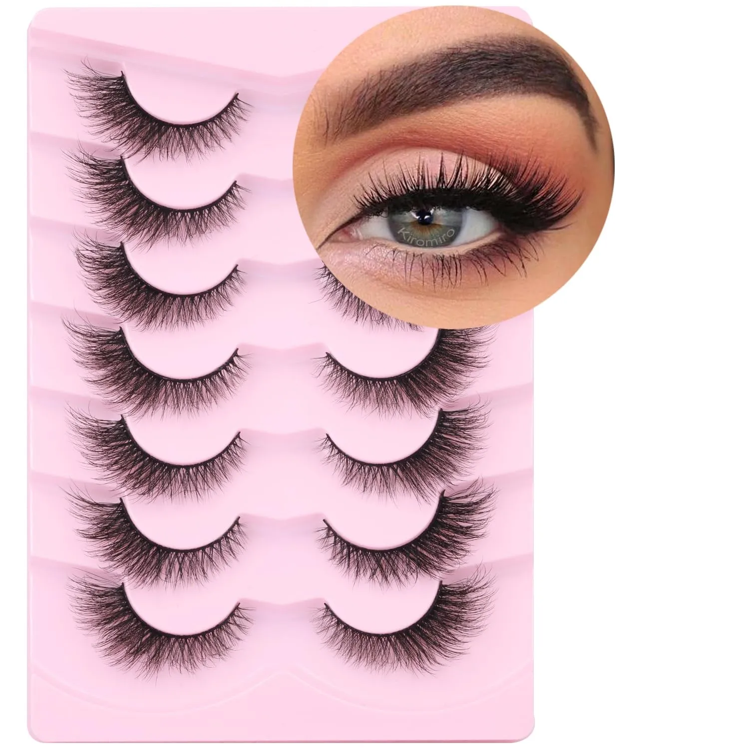 Fluffy Cat Eye Faux Mink Lashes - 6D Volume Wispy Extensions for a Natural Look