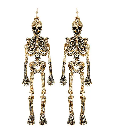 Glitter Skeleton Earrings