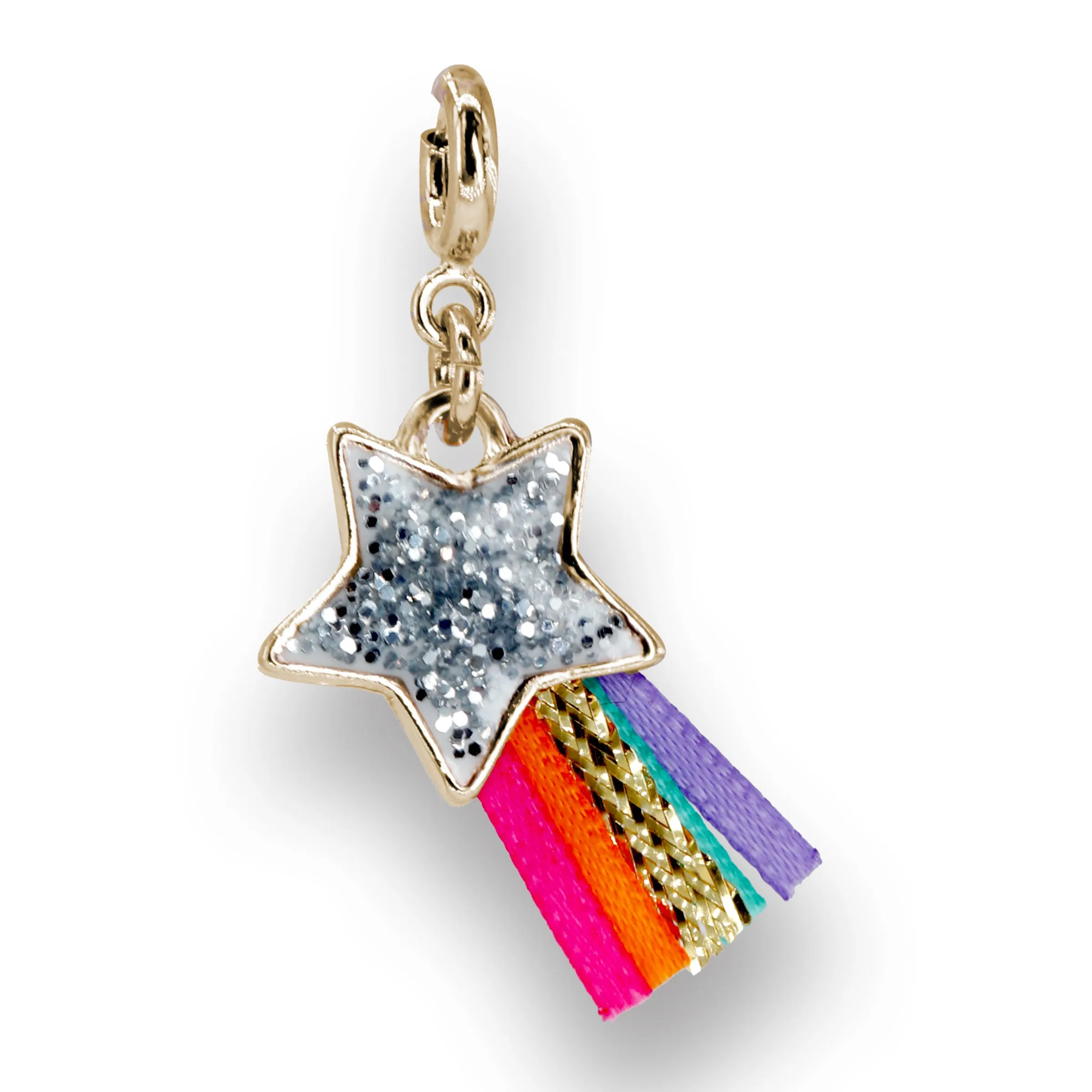 Gold Glitter Shooting Star Charm