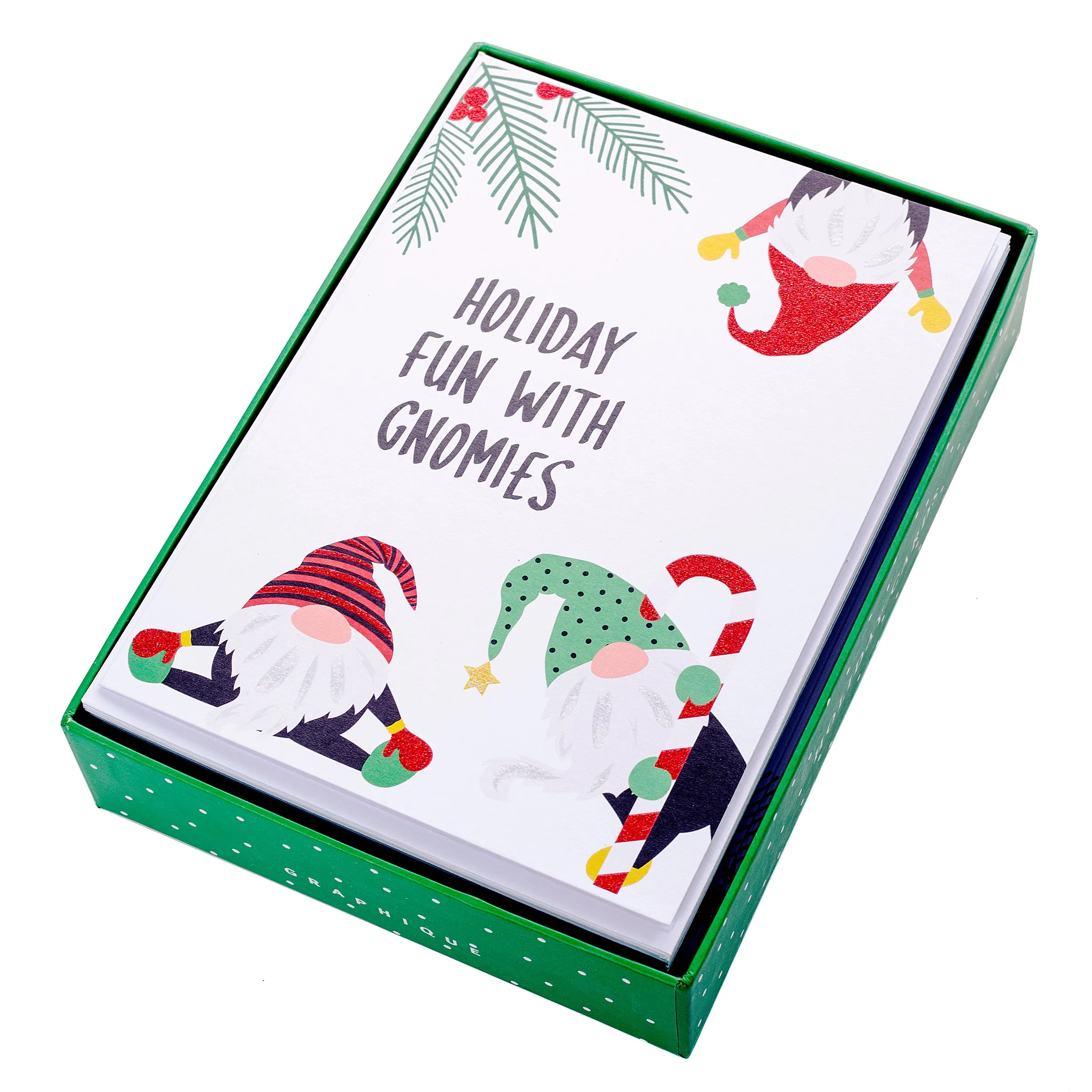 Holiday Fun with Gnomies Large Classic Holiday Boxed Card