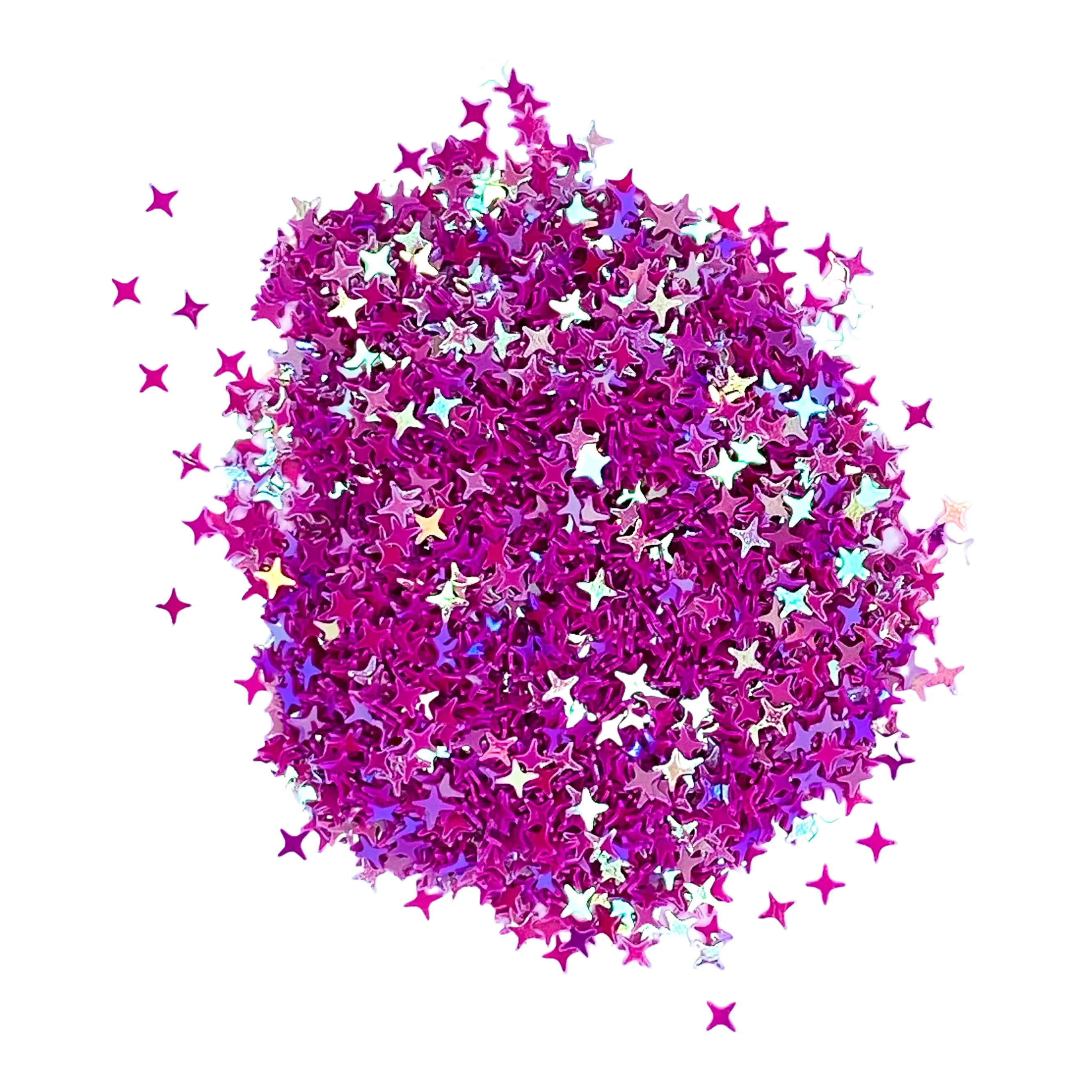 IRIDESCENT PLUM STARS (4 POINT) - 15125