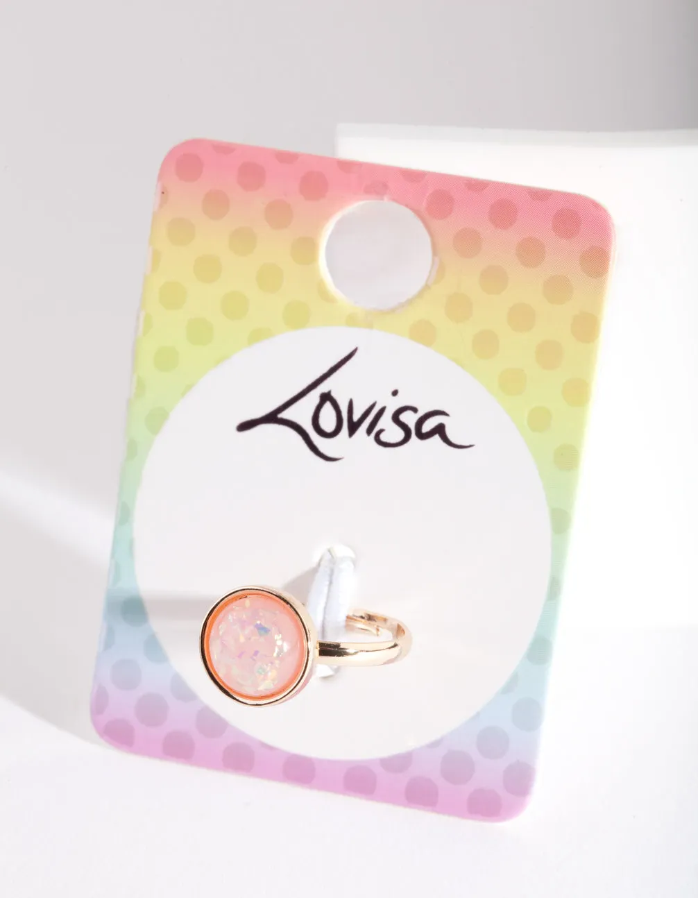 Kids Pink Gold Stone Ring