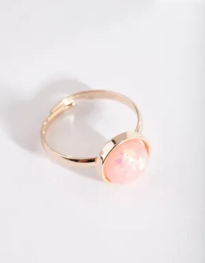 Kids Pink Gold Stone Ring