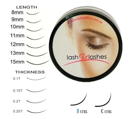 Lash U Lashes B Curl 0.15mm Thick - 9mm