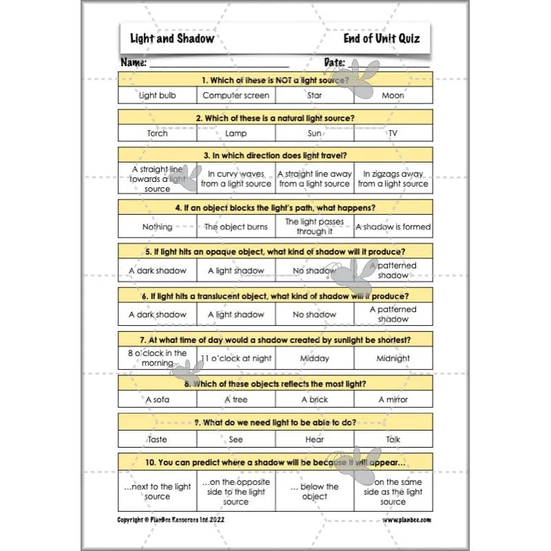 Light and Sound Topic