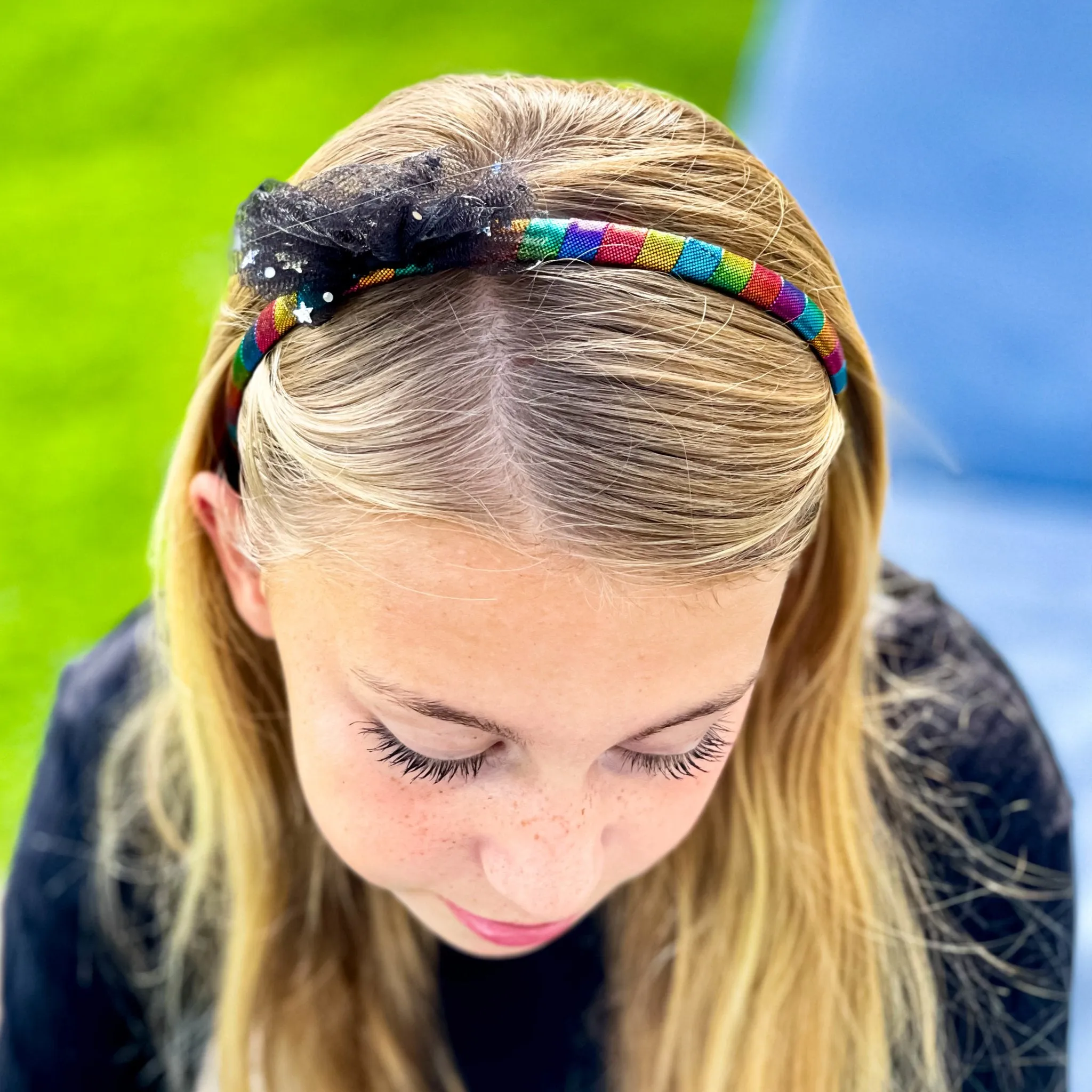 Metallic Tulle Bow Headbands - 3 Pack