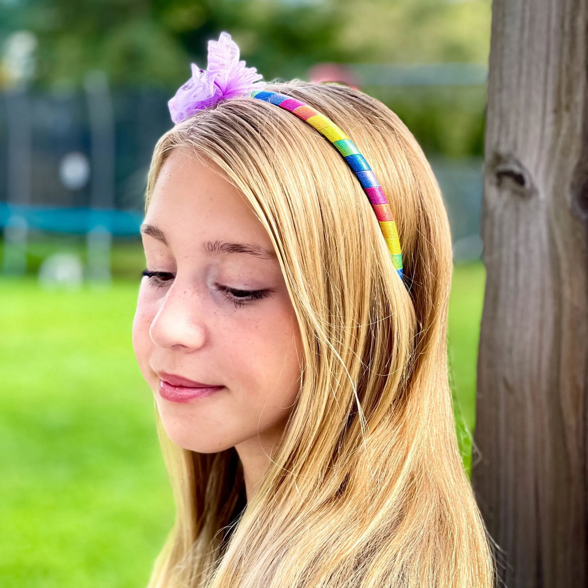 Metallic Tulle Bow Headbands - 3 Pack