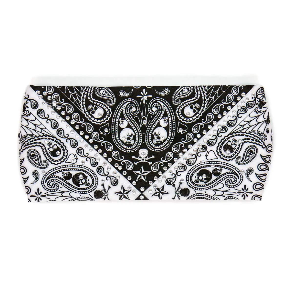 Milwaukee Leather | Bling Designed Wide Headbands-Headwraps for Women Biker Bandana with Skull Paisley - MLA8042