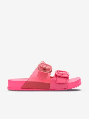 Mini Melissa Girls Cozy Glitter Sliders in Pink