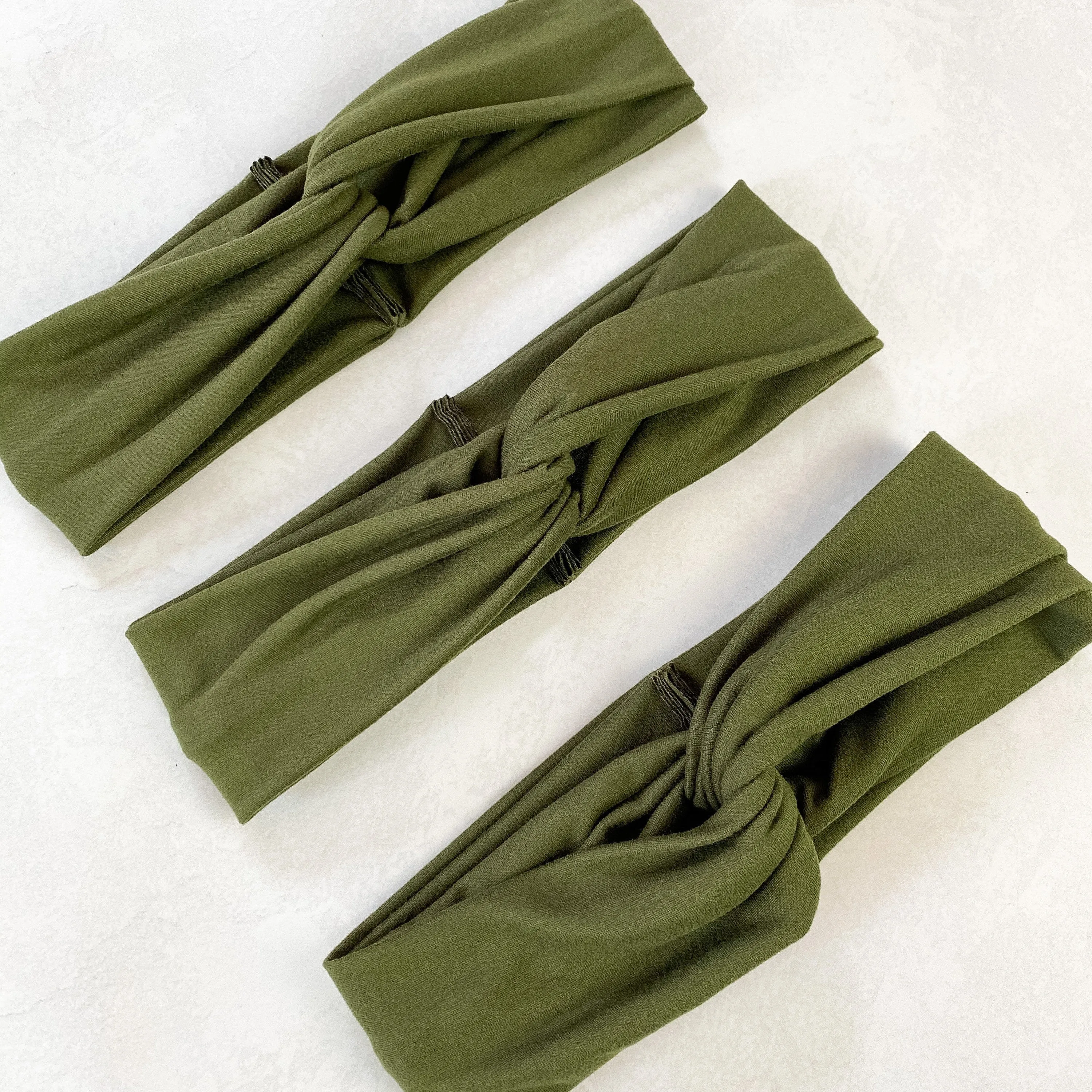 Olive Green Twist Turban Headband