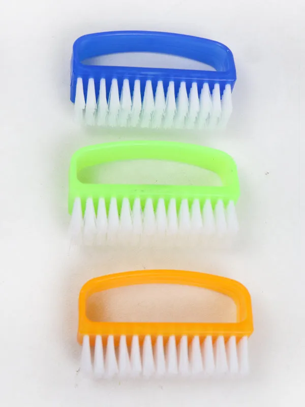 Pack of 3 Clothes Washing Brush with Handle Multicolor