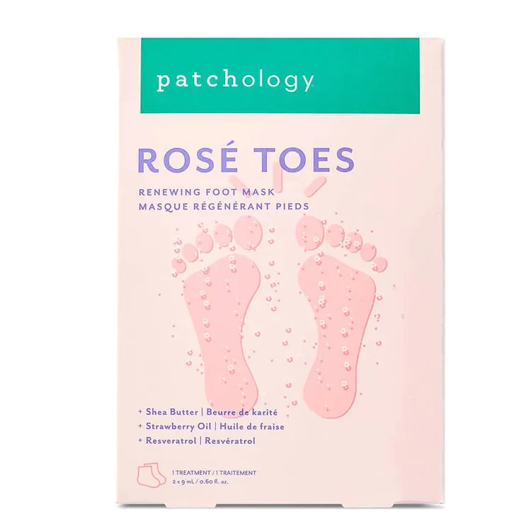 Patchology Serve Chilled Rosé Toes, Renewing & Protecting Foot Mask, 1 ct