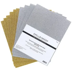 Spellbinders Gold & Silver Glitter Foam Sheets 8.5"X11" 10/Pkg