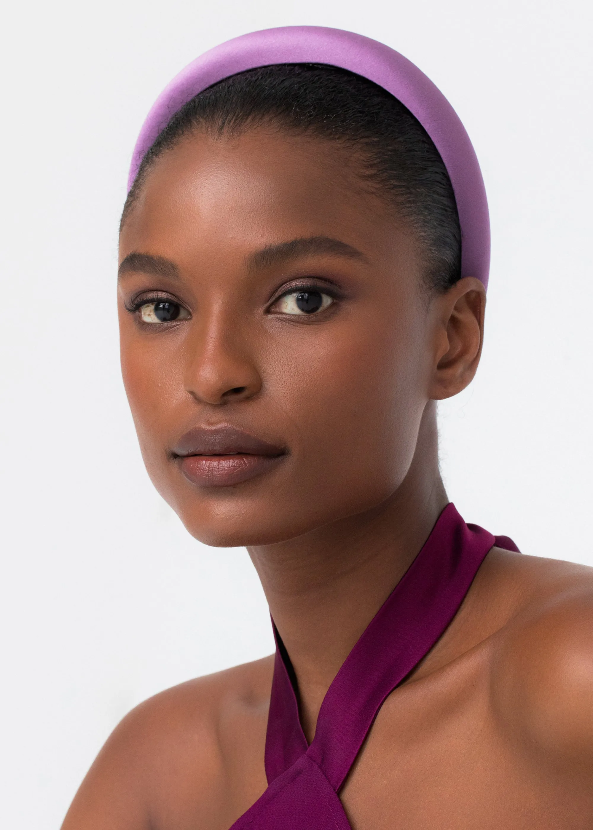 Tori Headband in Satin -- Wisteria