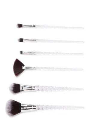 Unicorn Makeup Brush 6-Piece Set -  Clear