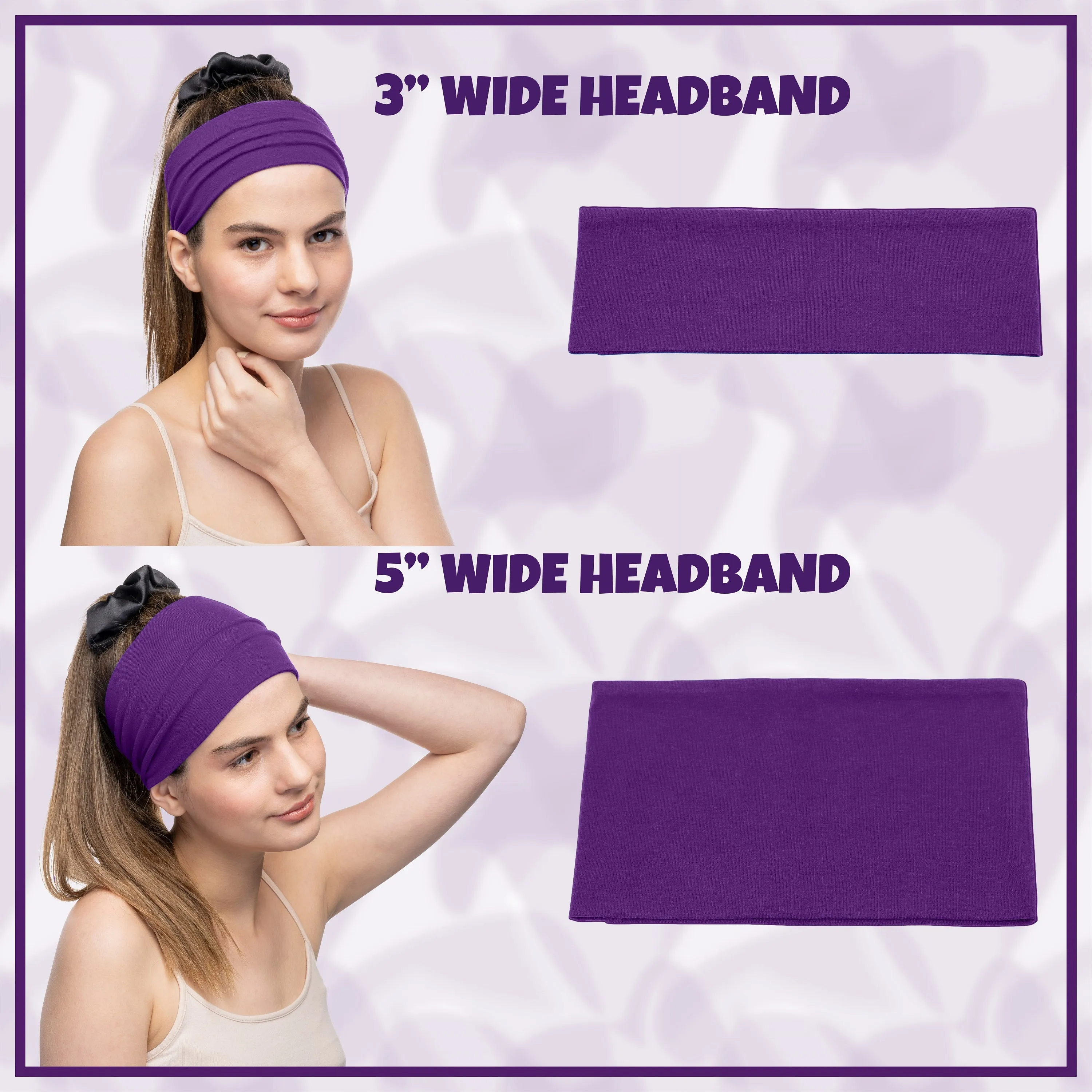 Women's Headbands Cotton Jersey 5" Wide Yoga Fitness Fashion Made in the USA Forest